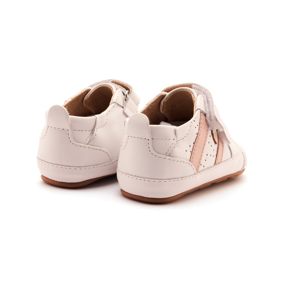Old Soles Girl's Baby Bounce Casual Shoes - Snow / Powder Pink / Gold