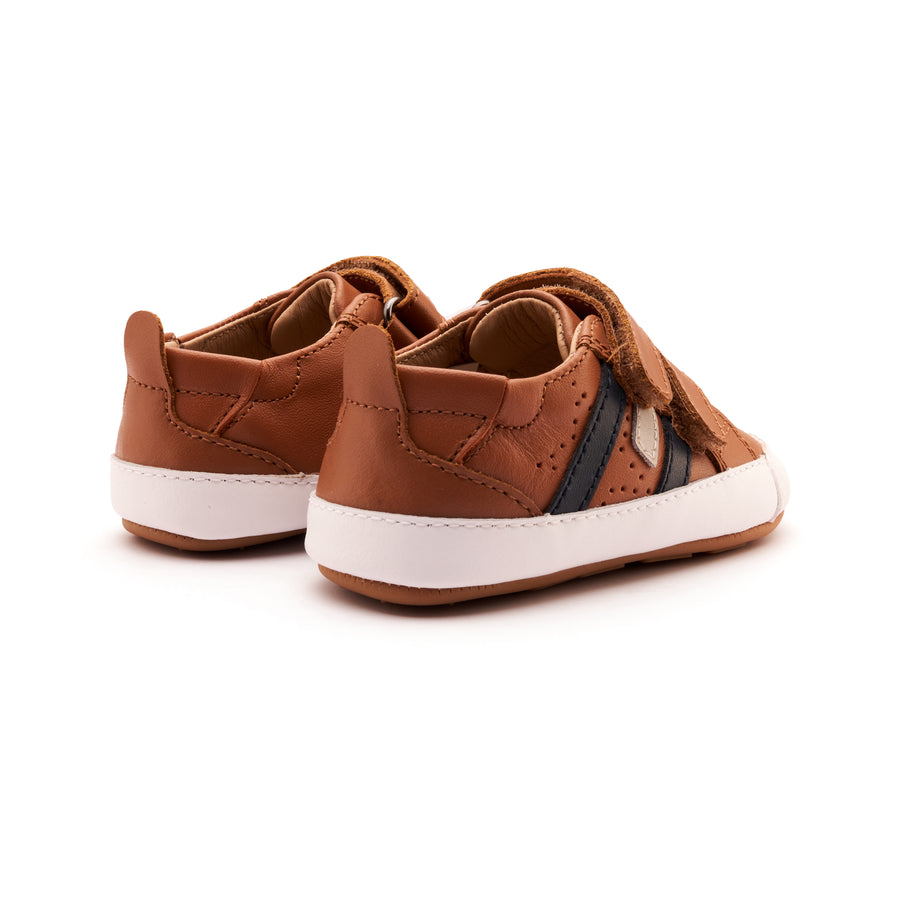 Old Soles Boy's Baby Bounce Casual Shoes - Tan / Navy / Gris