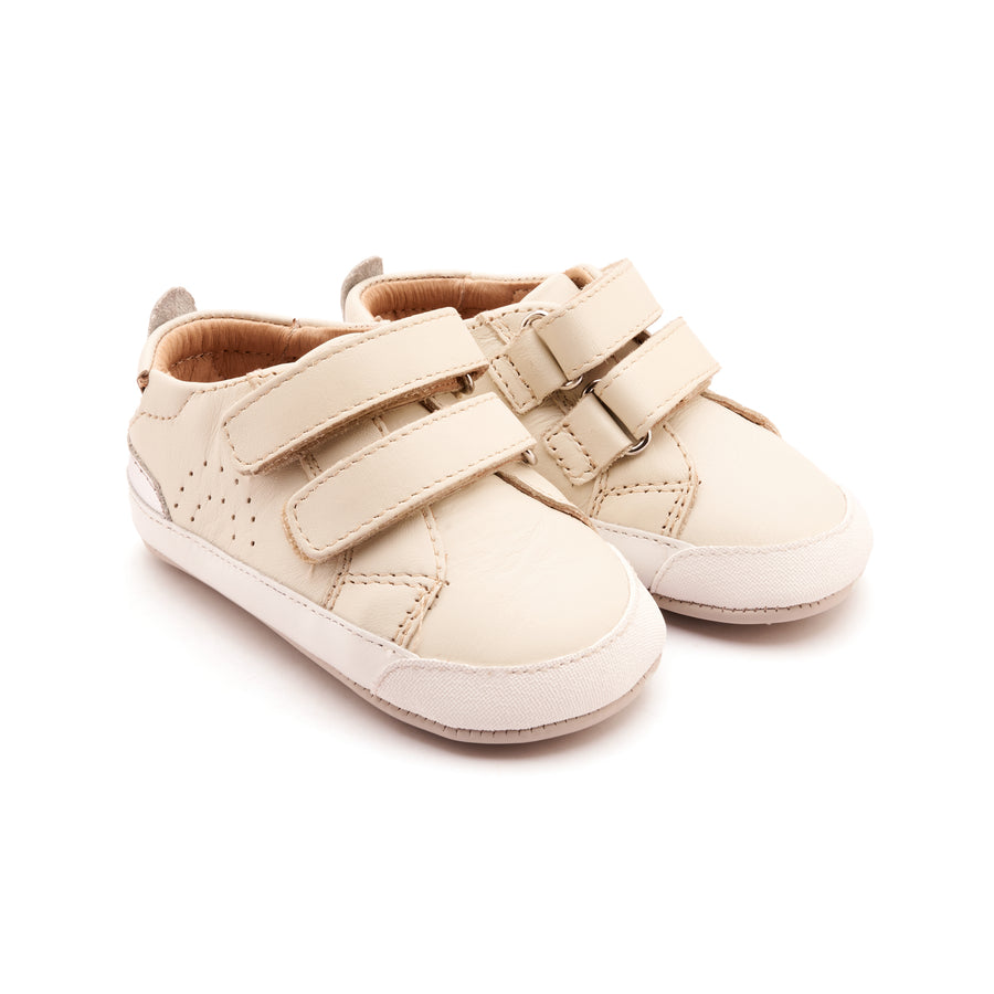 Old Soles Girl's Baby Tot Casual Shoes - Vanilla / Silver