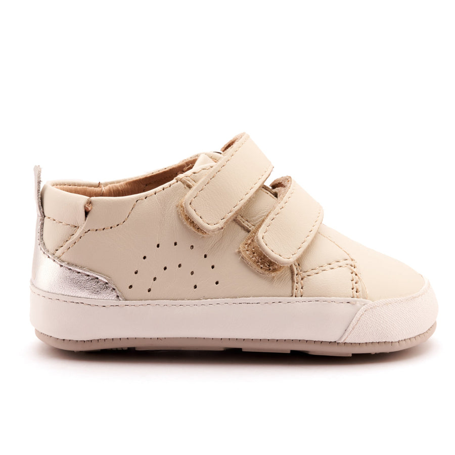 Old Soles Girl's Baby Tot Casual Shoes - Vanilla / Silver