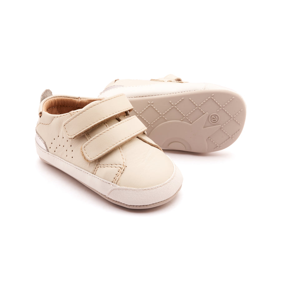 Old Soles Girl's Baby Tot Casual Shoes - Vanilla / Silver