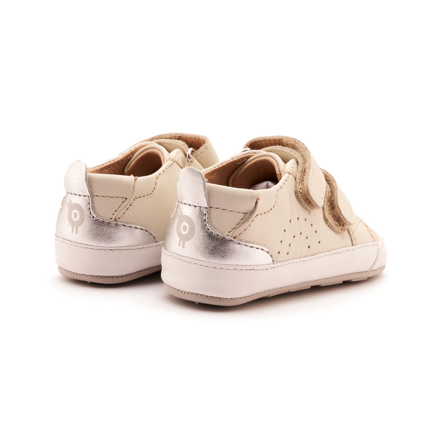 Old Soles Girl's Baby Tot Casual Shoes - Vanilla / Silver