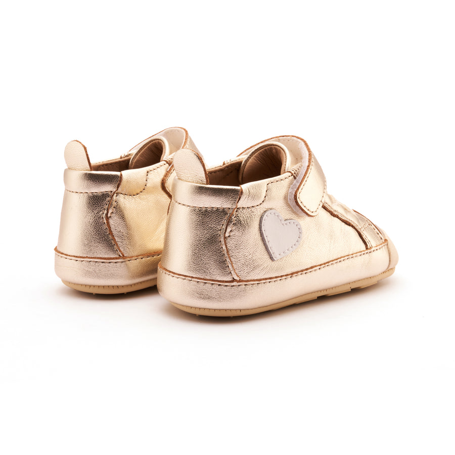 Old Soles Girl's Heartie Casual Shoes - Gold / Nacardo Blanco