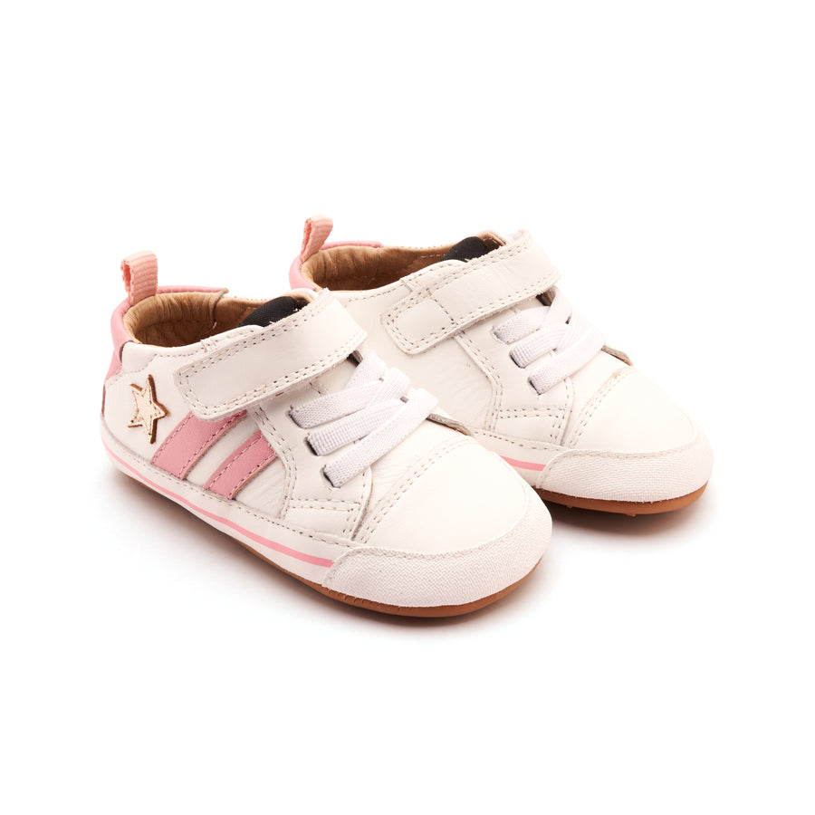 Old Soles Girl's Wos Baby Casual Shoes - Snow / Gold / Pearlised Pink