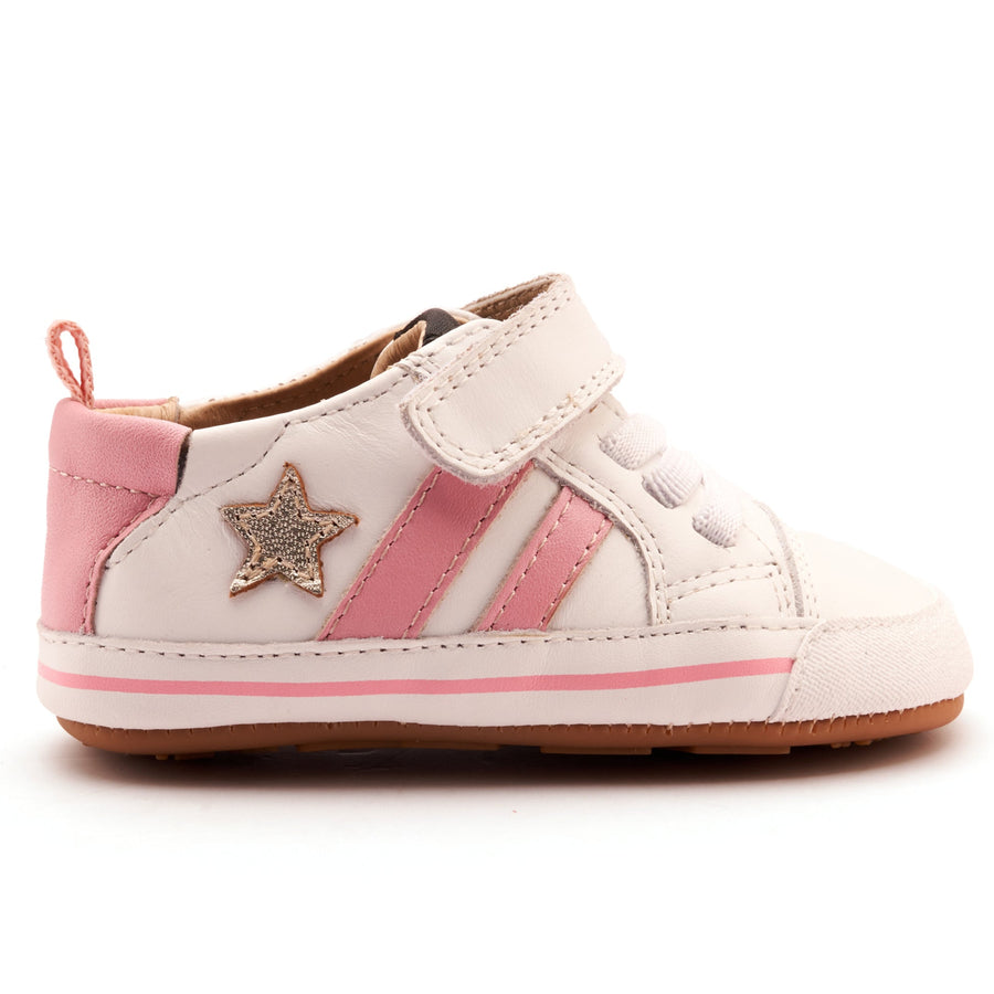 Old Soles Girl's Wos Baby Casual Shoes - Snow / Gold / Pearlised Pink