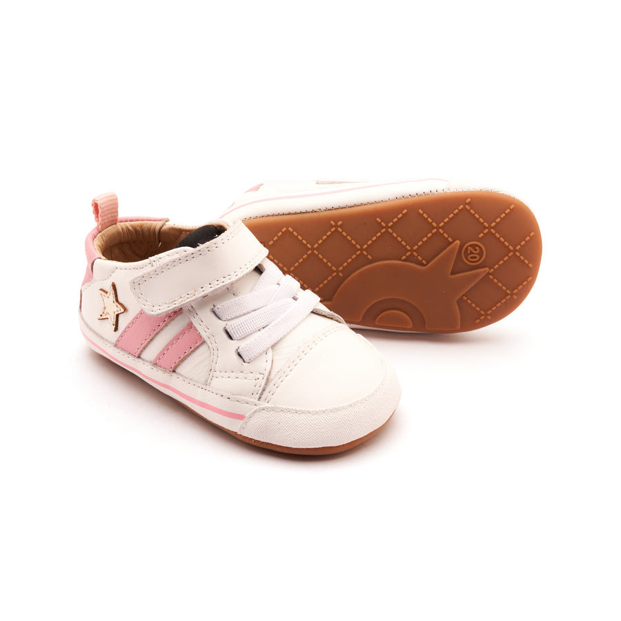 Old Soles Girl's Wos Baby Casual Shoes - Snow / Gold / Pearlised Pink