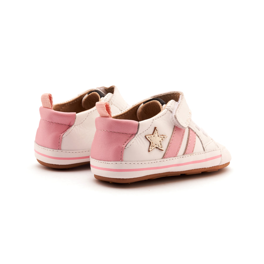 Old Soles Girl's Wos Baby Casual Shoes - Snow / Gold / Pearlised Pink