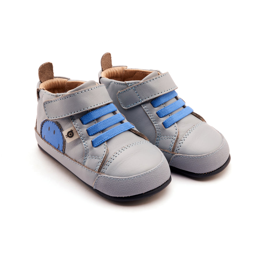 Old Soles Boy's Super Smile Casual Shoes - Dusty Blue / Neon Blue