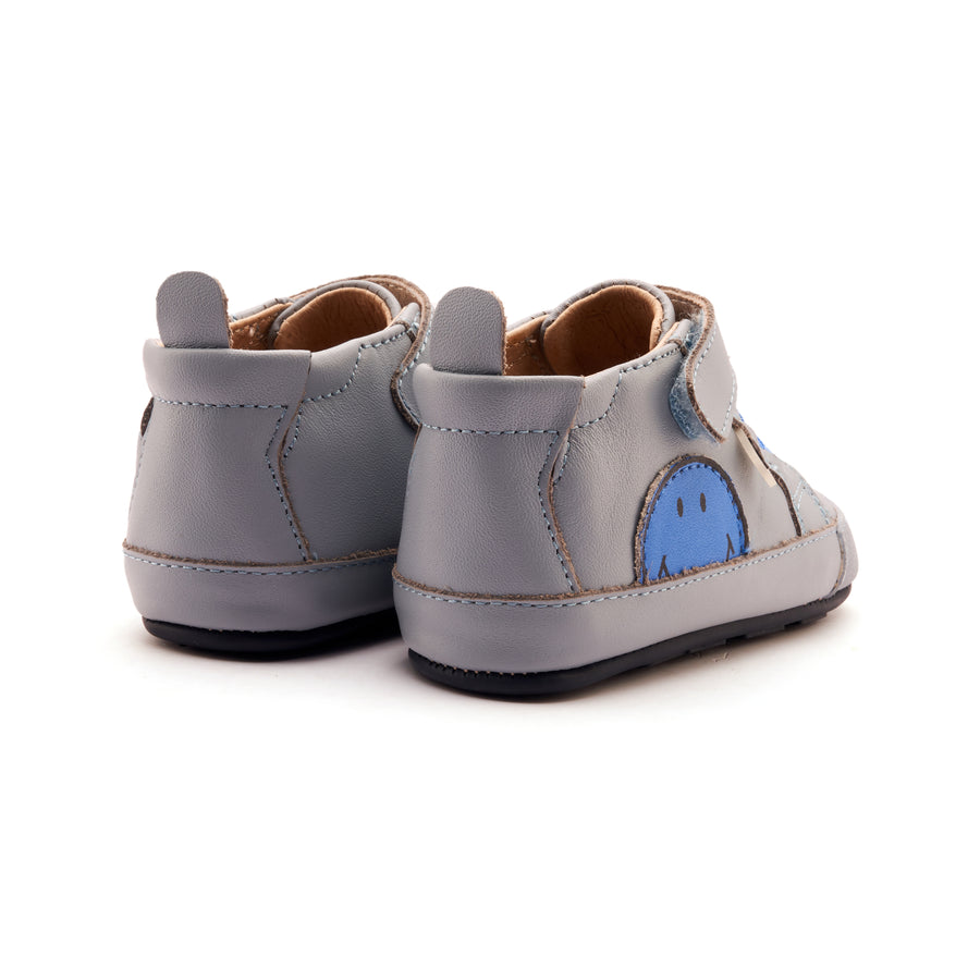 Old Soles Boy's Super Smile Casual Shoes - Dusty Blue / Neon Blue