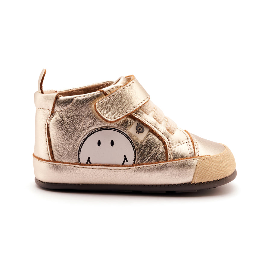 Old Soles Girl's and Boy’s Super Smile Casual Shoes - Gold / Snow