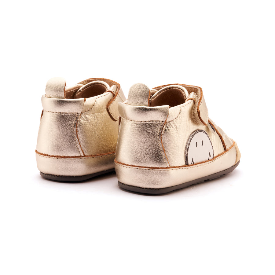 Old Soles Girl's and Boy’s Super Smile Casual Shoes - Gold / Snow