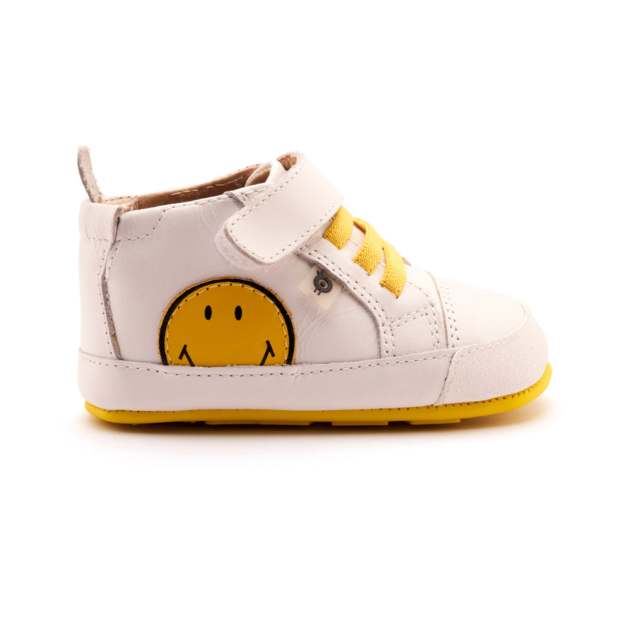 Old Soles Boy's and Girl's Super Smile Casual Shoes - Snow / Fluro Yellow