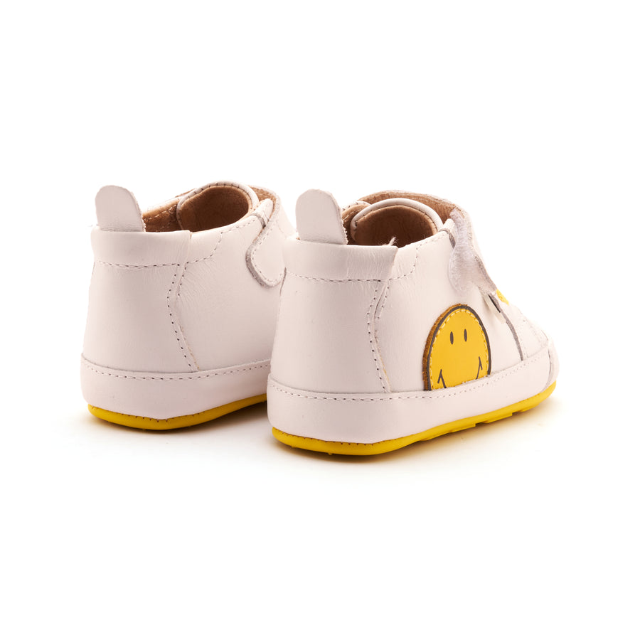 Old Soles Boy's and Girl's Super Smile Casual Shoes - Snow / Fluro Yellow