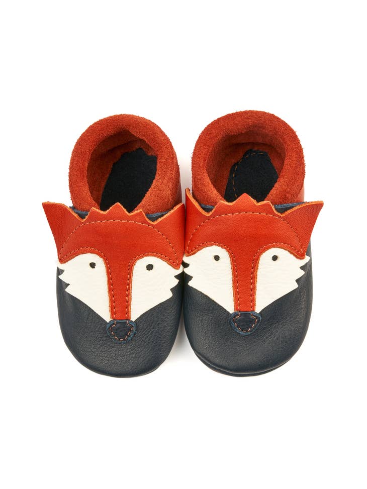 Orangenkinder Boy's and Girl's  AMIGO Fox Motif Barefoot Shoes, Dark Blue