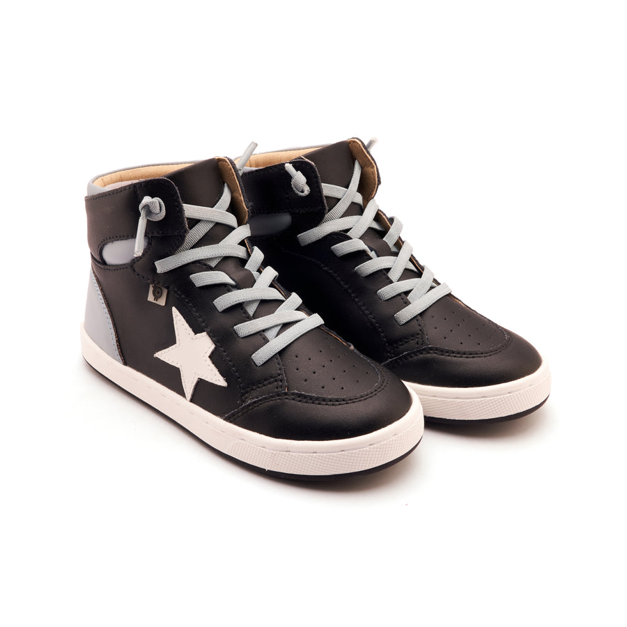 Old Soles Boy's and Girl's Starling Casual Shoes - Black / Snow / Dusty Blue