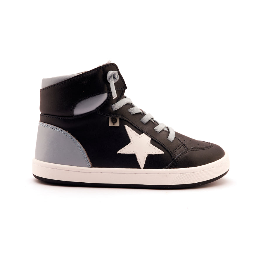 Old Soles Boy's and Girl's Starling Casual Shoes - Black / Snow / Dusty Blue