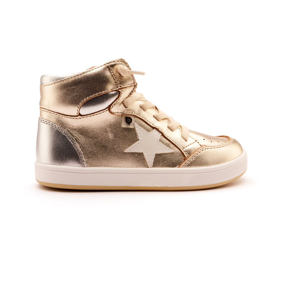 Old Soles Boy's and Girl's Starling Casual Shoes - Gold / Silver / Nacardo Blanco