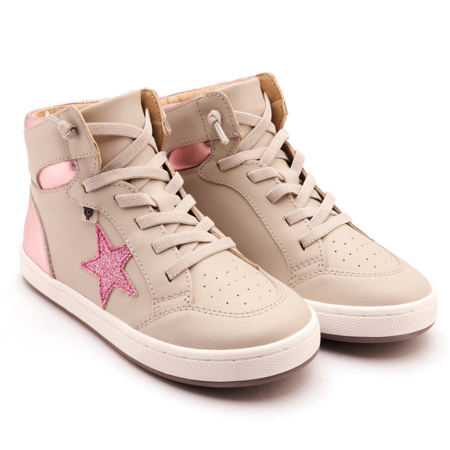 Old Soles Girl's Starling Casual Shoes - Gris / Pink Frost / Glam Pink