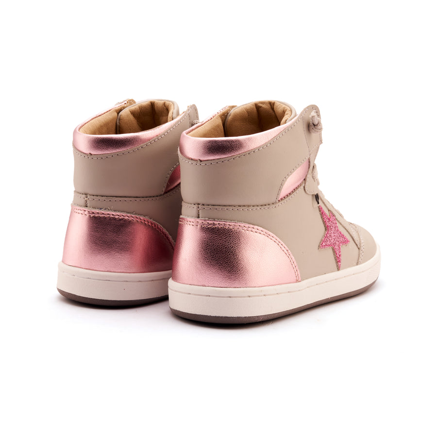 Old Soles Girl's Starling Casual Shoes - Gris / Pink Frost / Glam Pink