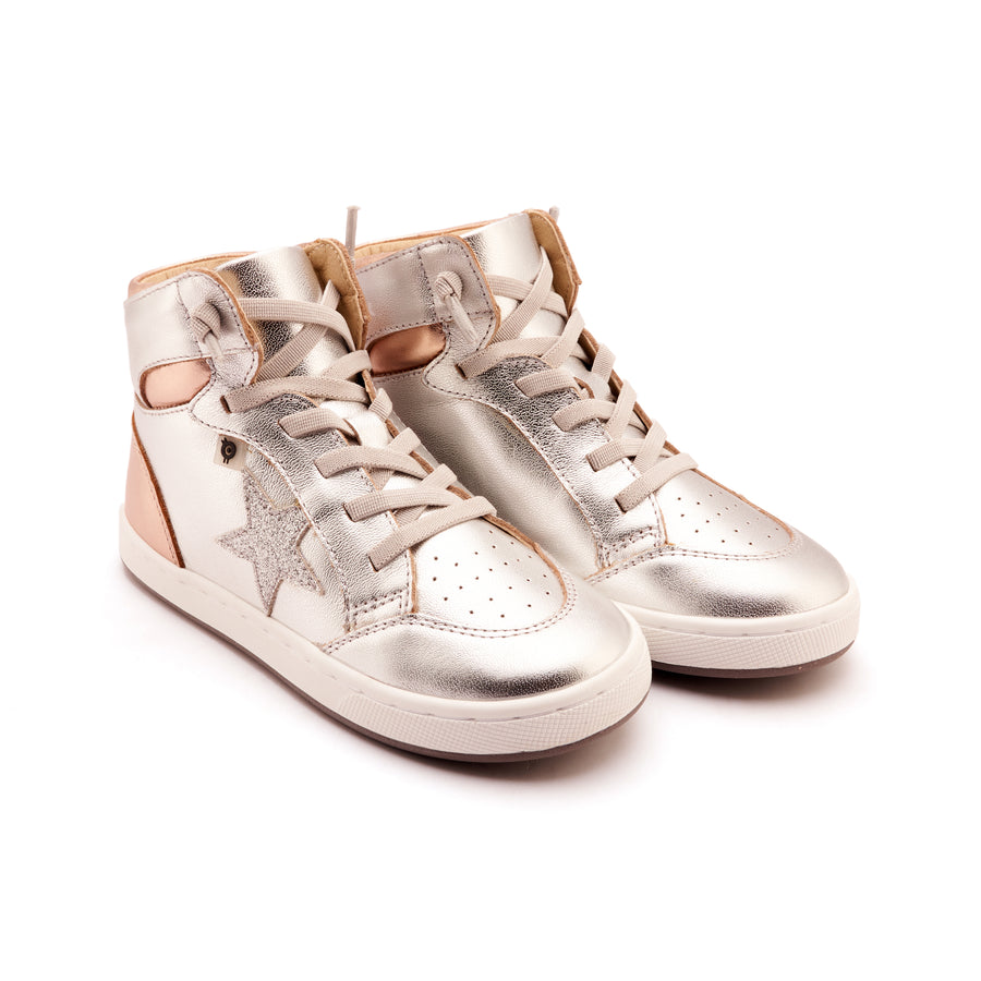 Old Soles Girl's Starling Casual Shoes - Silver / Copper / Glam Argent