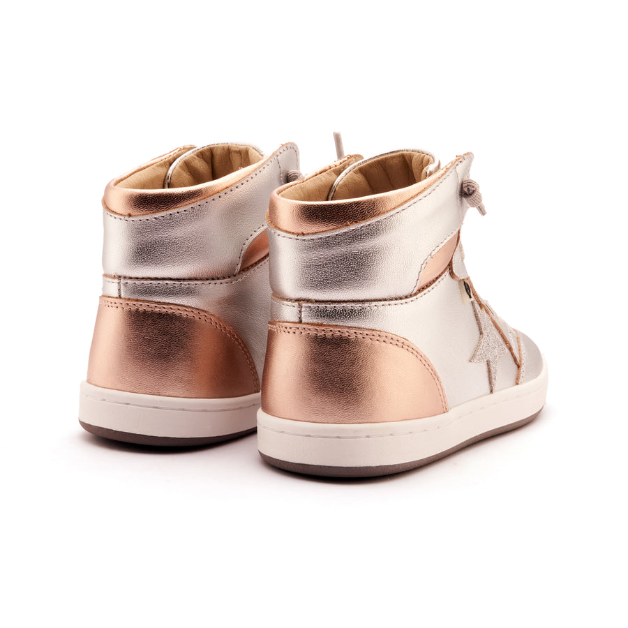 Old Soles Girl's Starling Casual Shoes - Silver / Copper / Glam Argent
