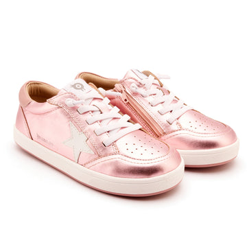 Old Soles Girl's Platinum Runner Casual Shoes - Pink Frost / Snow / Kiss