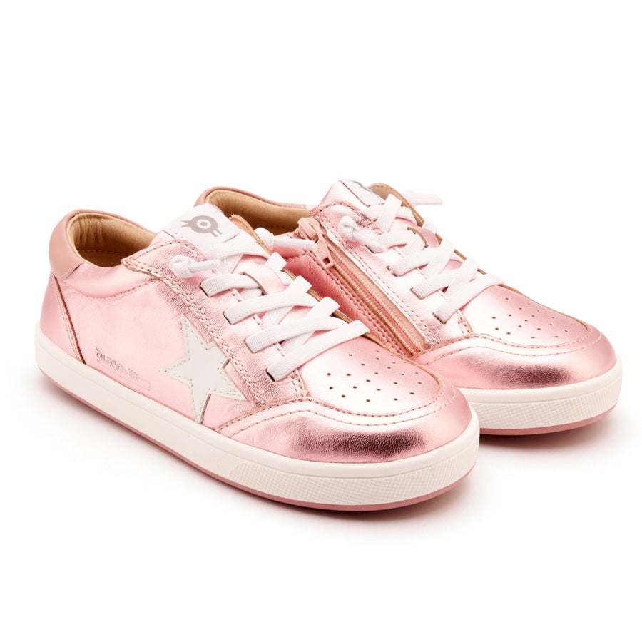 Old Soles Girl's Platinum Runner Casual Shoes - Pink Frost / Snow / Kiss