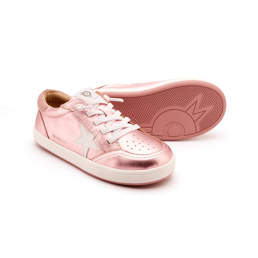 Old Soles Girl's Platinum Runner Casual Shoes - Pink Frost / Snow / Kiss