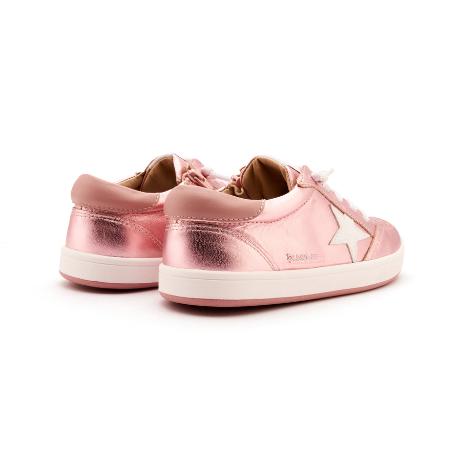 Old Soles Girl's Platinum Runner Casual Shoes - Pink Frost / Snow / Kiss