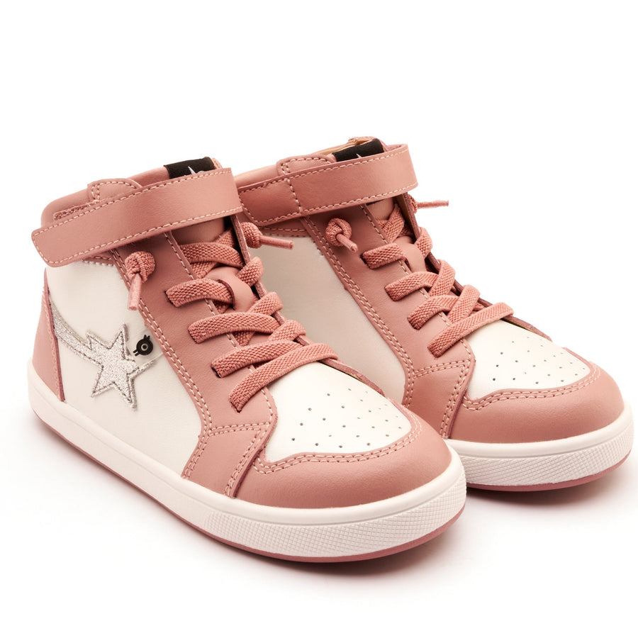 Old Soles Girl's Team-Star Casual Shoes - Kiss / Nacardo Blanco / Glam Argent