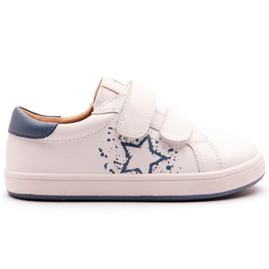 Old Soles Boy's and Girl's Low Splash Casual Shoes - Snow / Indigo / White Indigo