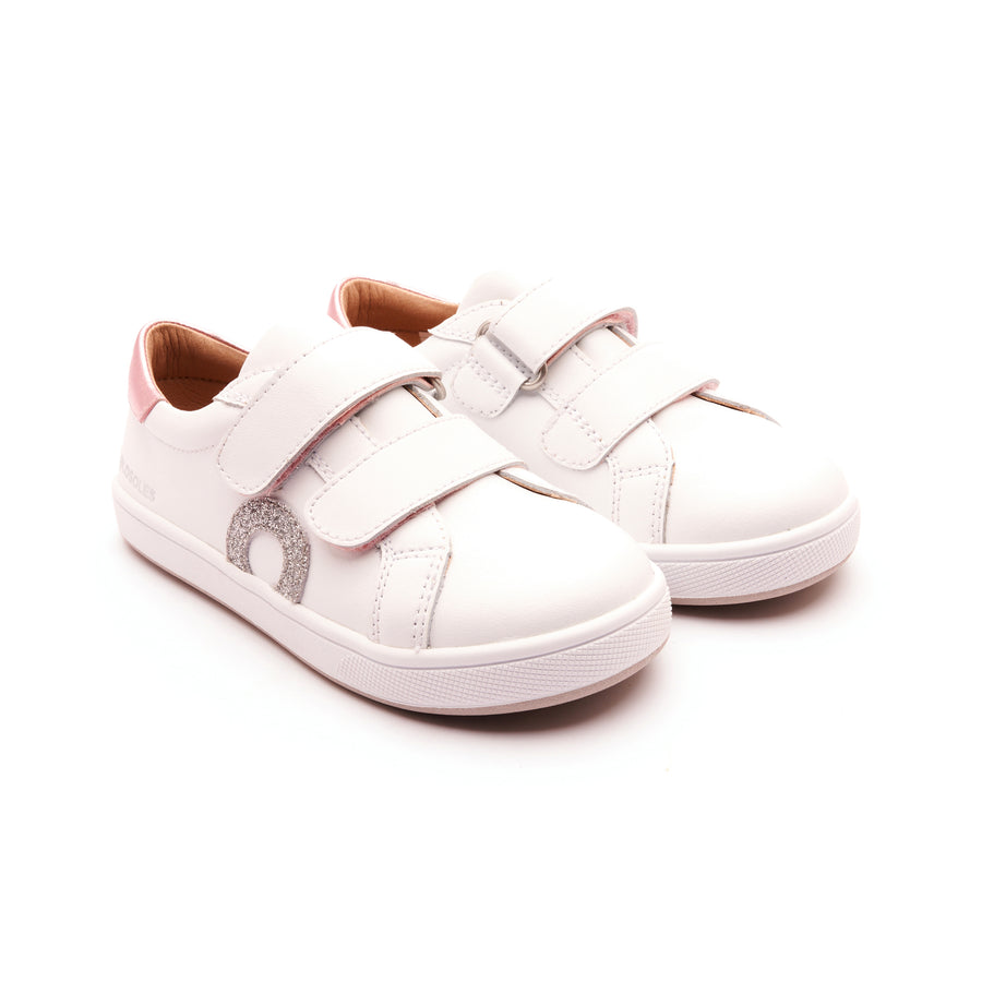 Old Soles Girl's 1018 Oldsoles Kix Casual Shoes - Snow / Pink Frost / Glam Argent / White Silver Sole