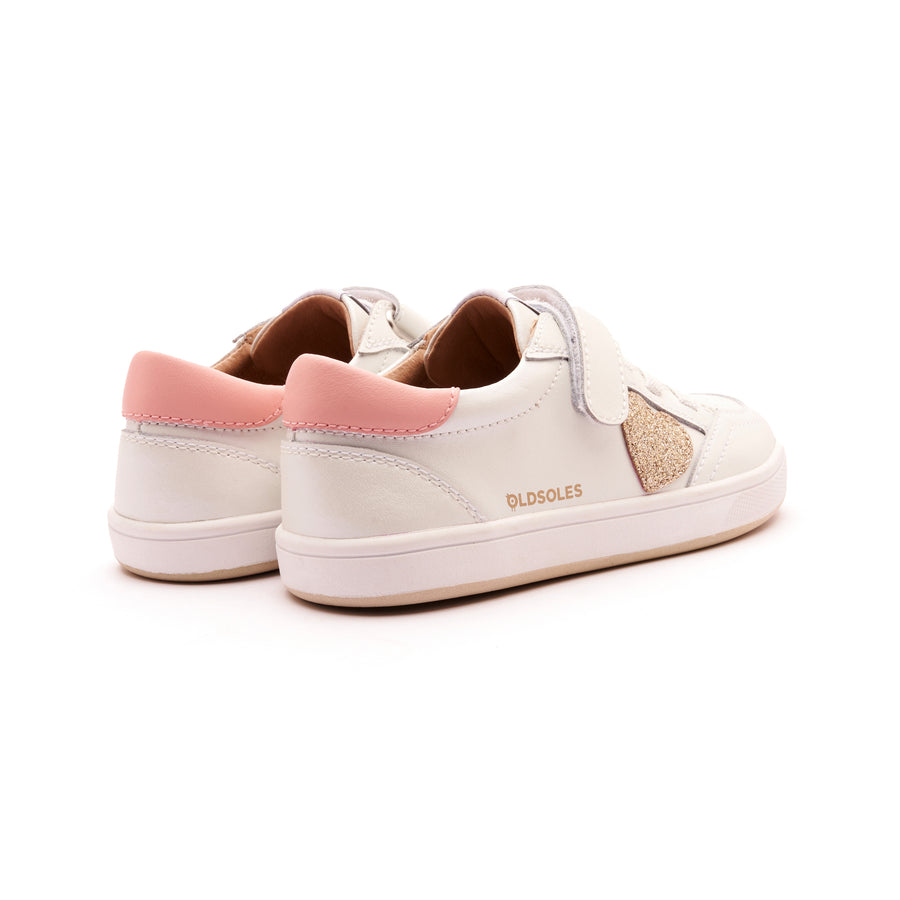 Old Soles Girl's 1020 Razzle Runner Casual Shoes - Nacardo Blanco / Cipria / Glam Gold / White Gold Sole