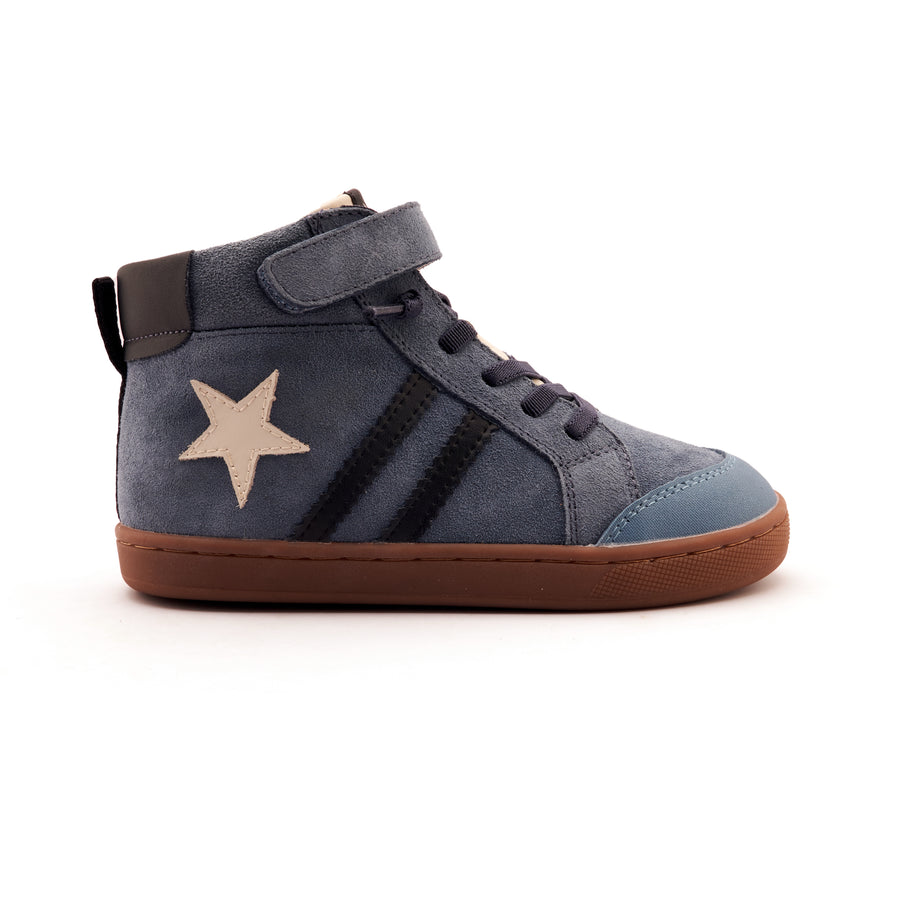 Old Soles Boy's WOS High Top Casual Shoes - Denim Suede / Sporco / Black