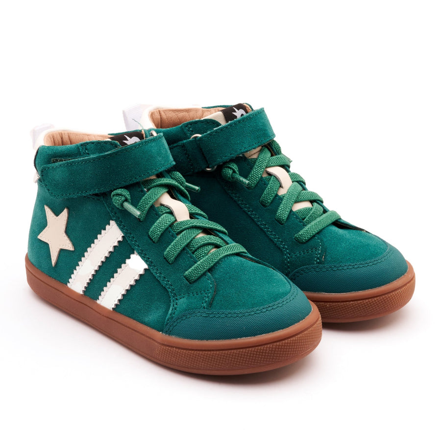 Old Soles Boy's and Girl's WOS High Top Casual Shoes - Emerald Suede / Snow / Sporco