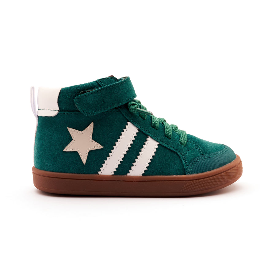 Old Soles Boy's and Girl's WOS High Top Casual Shoes - Emerald Suede / Snow / Sporco