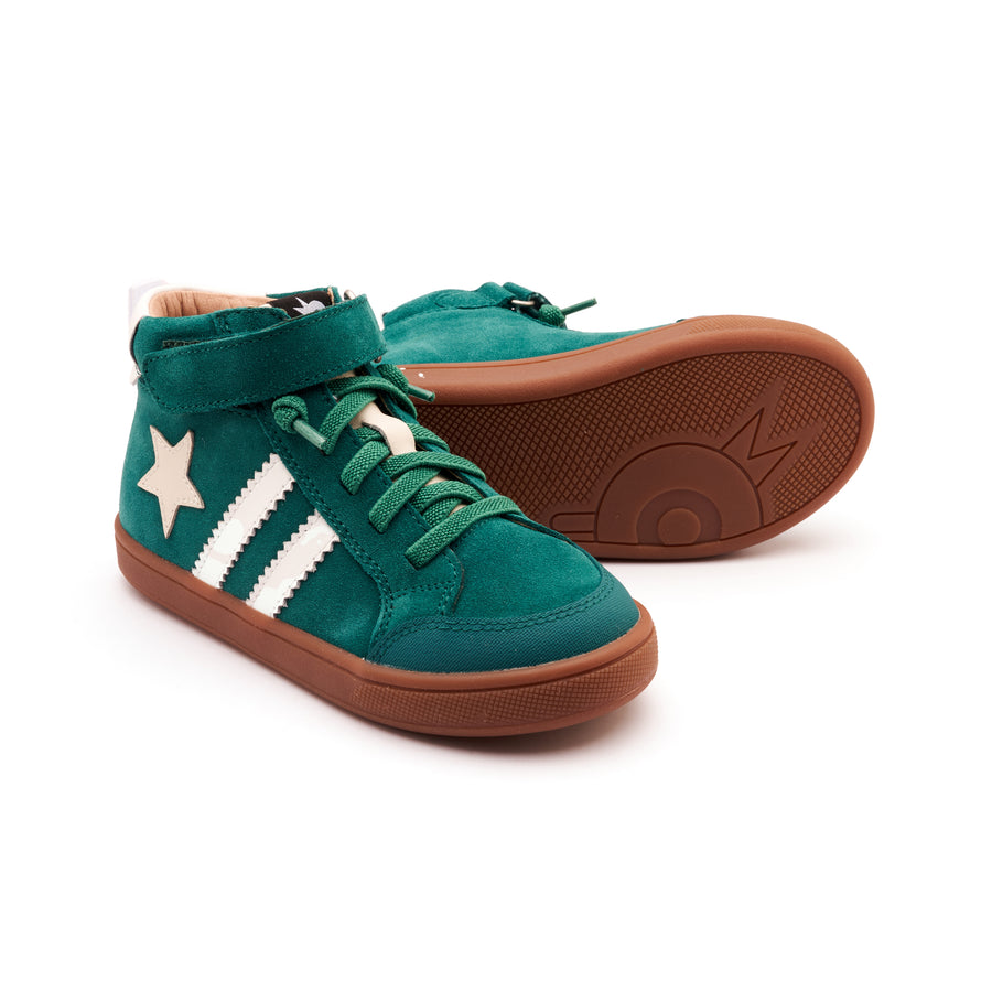 Old Soles Boy's and Girl's WOS High Top Casual Shoes - Emerald Suede / Snow / Sporco