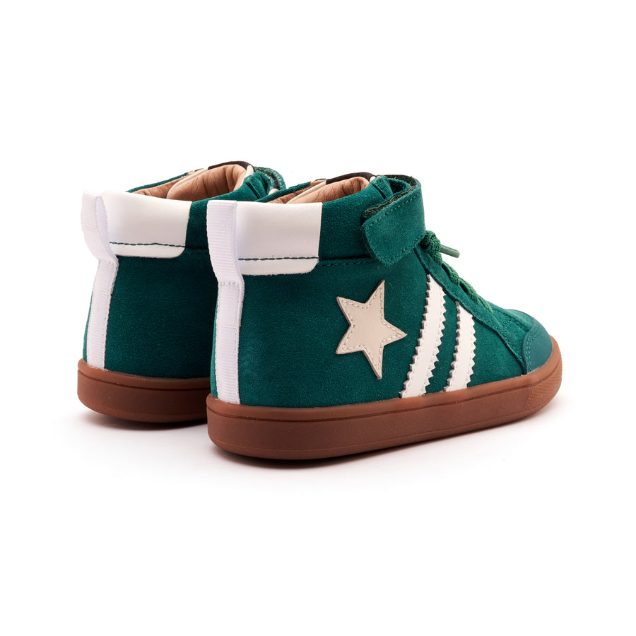 Old Soles Boy's and Girl's WOS High Top Casual Shoes - Emerald Suede / Snow / Sporco