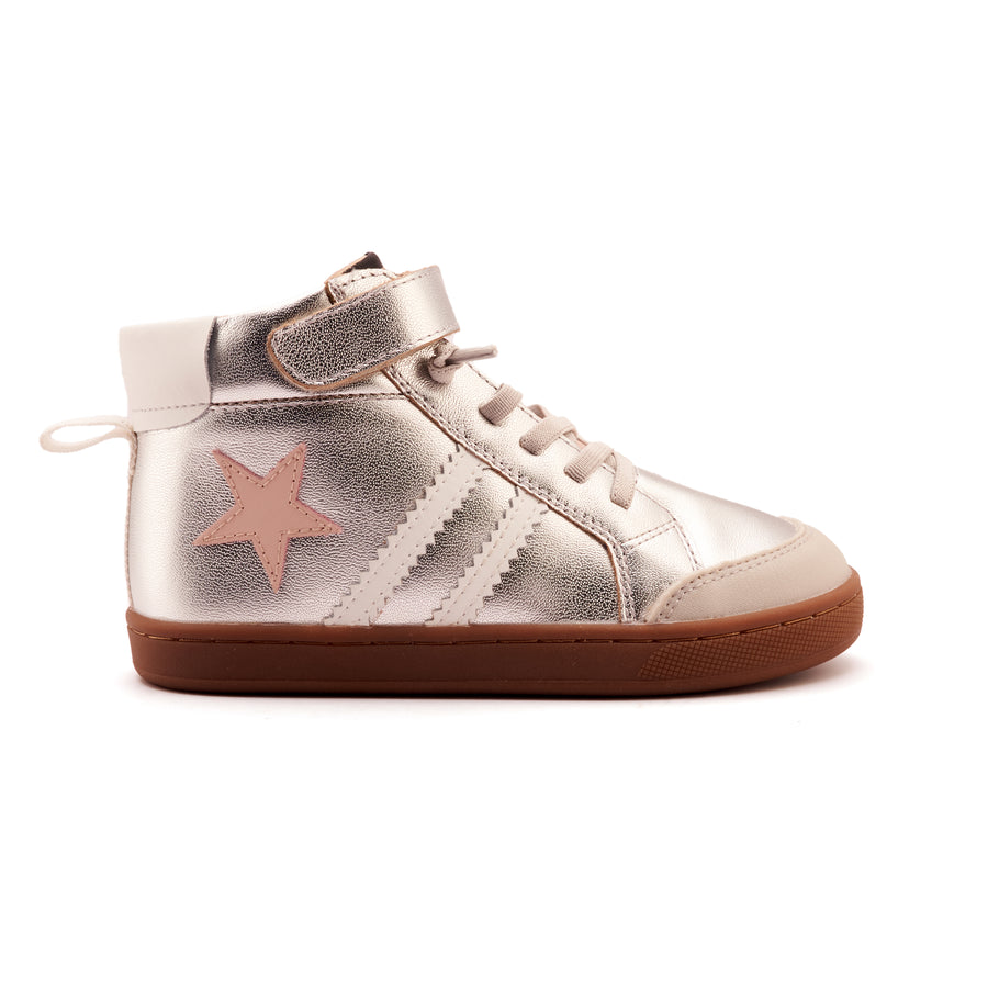 Old Soles Girl's WOS High Top Casual Shoes - Silver / Dalia / Snow