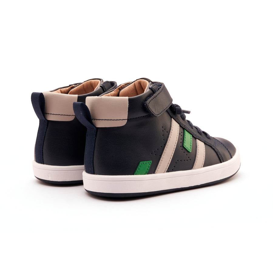 Old Soles Boy's Challenger Casual Shoes - Navy / Gris / Neon Green