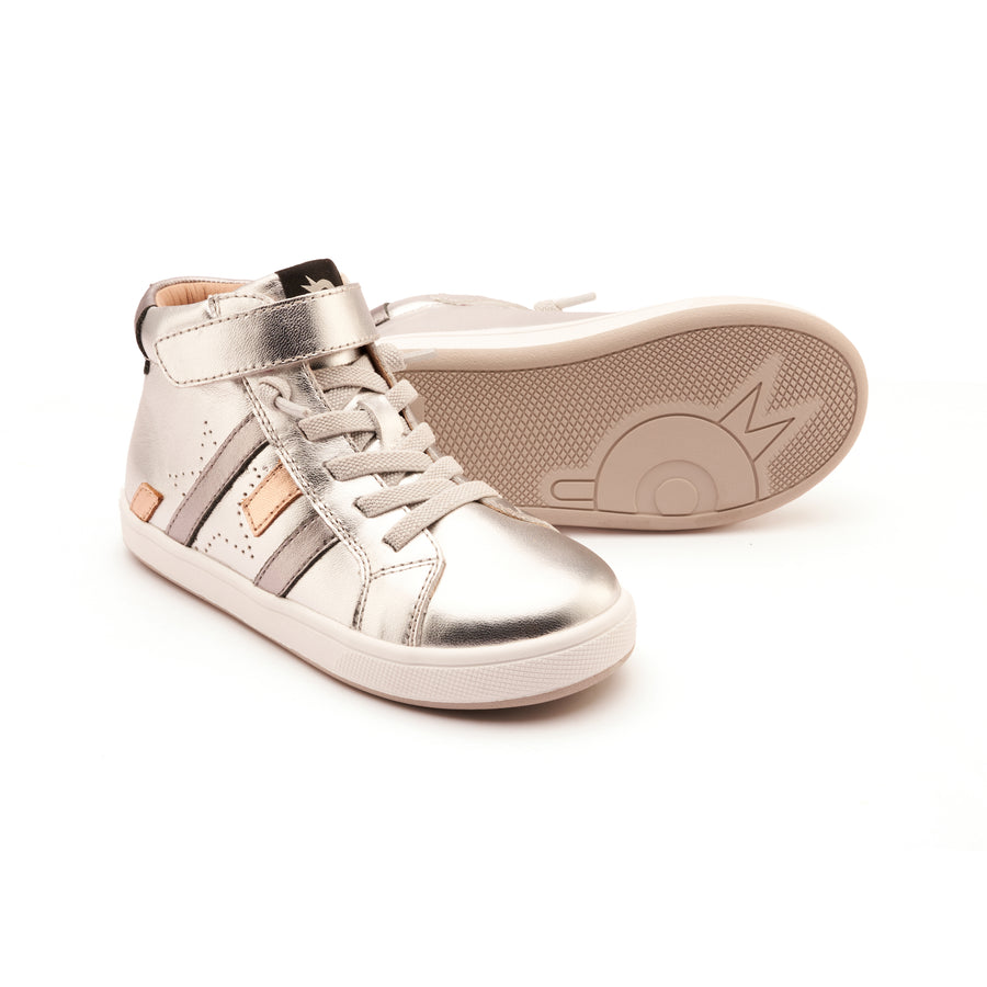 Old Soles Boy's and Girl's Challenger Casual Shoes - Silver / Rich Silver / Copper