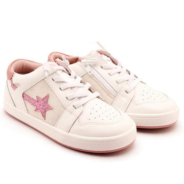 Old Soles Girl's Star Runner Casual Shoes - Snow / Glam Pink / Kiss / Light Pink