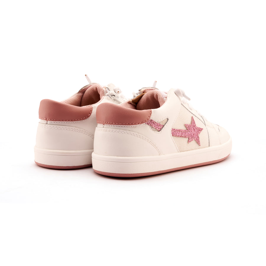 Old Soles Girl's Star Runner Casual Shoes - Snow / Glam Pink / Kiss / Light Pink