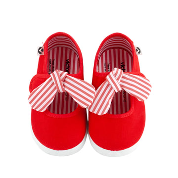 Victoria Girl's OJALÁ Canvas Mary Jane Shoes - Rojo