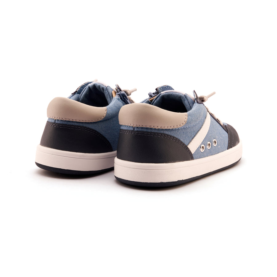 Old Soles Boy's and GIrl's Jet Casual Shoes - Light Denim Canvas / Navy / Snow