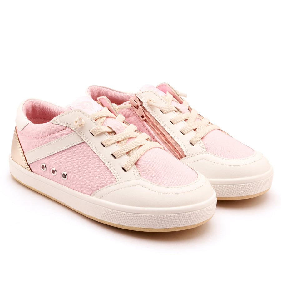 Old Soles Girl's Jet Casual Shoes - Light Pink Canvas / Snow / Gold