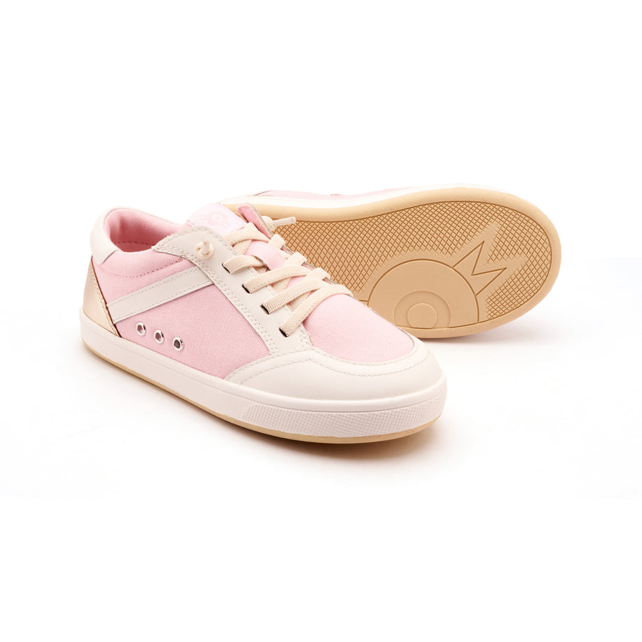 Old Soles Girl's Jet Casual Shoes - Light Pink Canvas / Snow / Gold