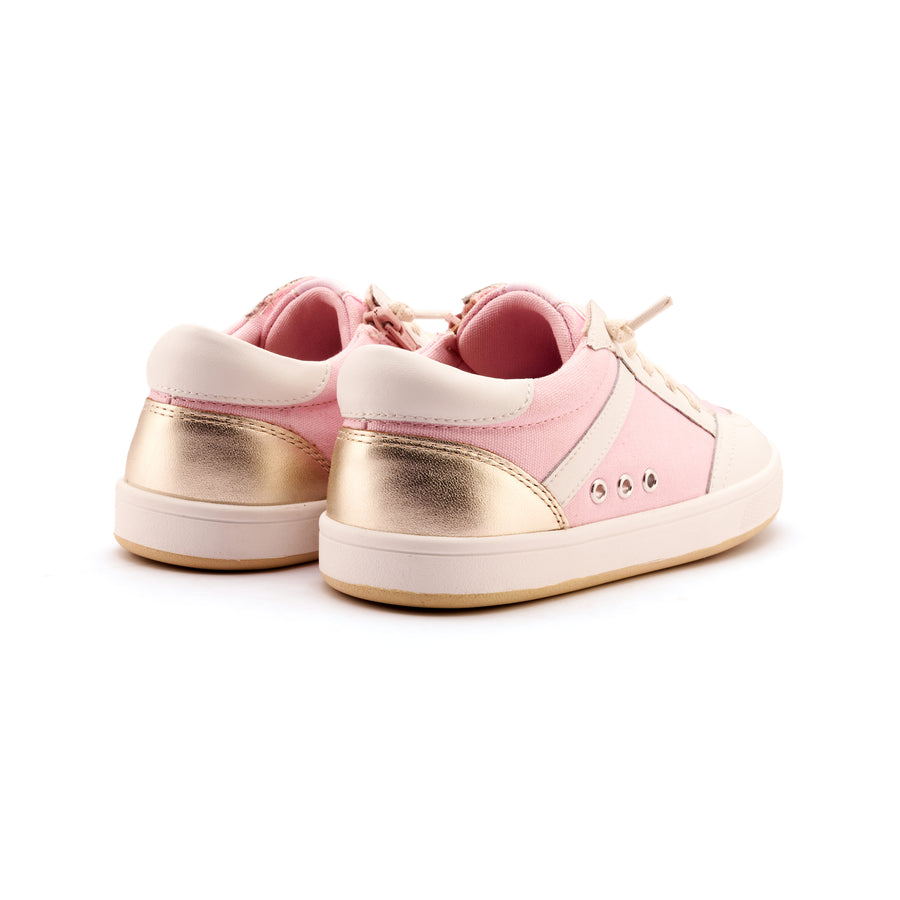 Old Soles Girl's Jet Casual Shoes - Light Pink Canvas / Snow / Gold