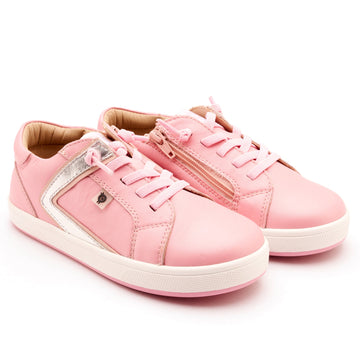 Old Soles Girl's Sash Runner Casual Shoes - Pearlised Pink / Silver / Powder Pink