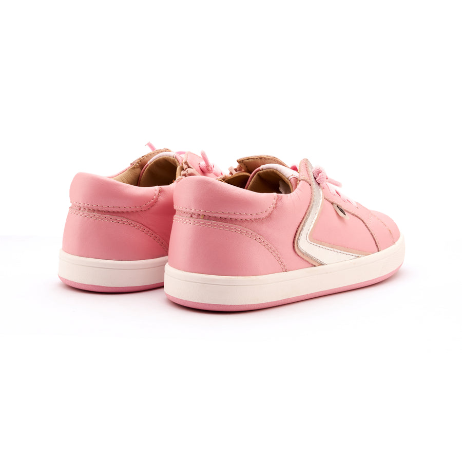 Old Soles Girl's Sash Runner Casual Shoes - Pearlised Pink / Silver / Powder Pink